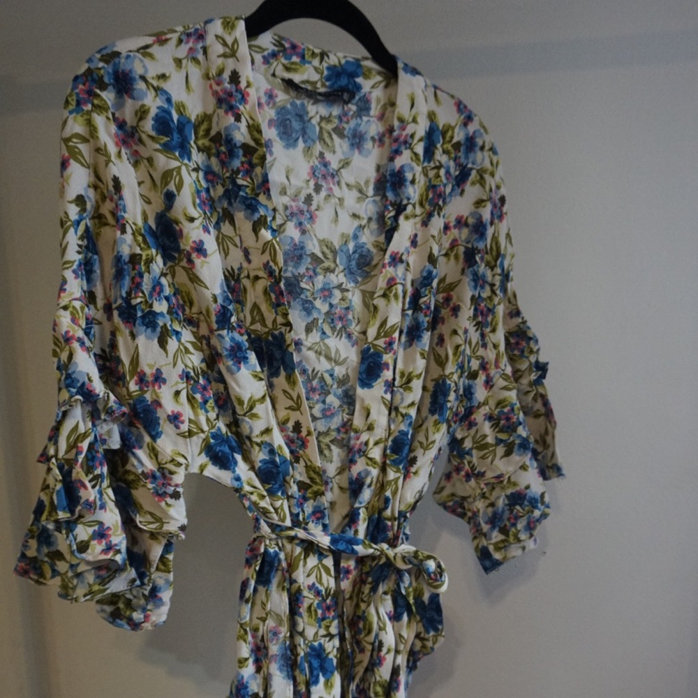 Zara floral wrap top